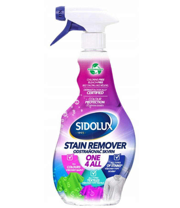 SIDOLUX drabužių dėmių valiklis, 500 ml. Dėžėje 10 vnt.