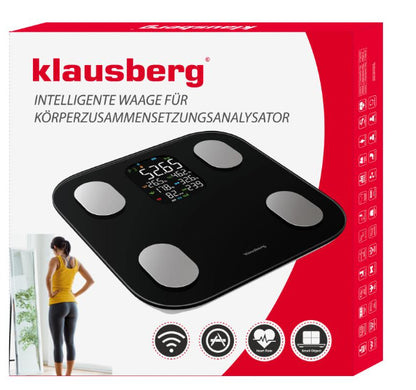 Elektroninės vonios svarstyklės su kūno sudėties analizatoriumi, 4xAAA baterijos, KB 7855, Klausberg