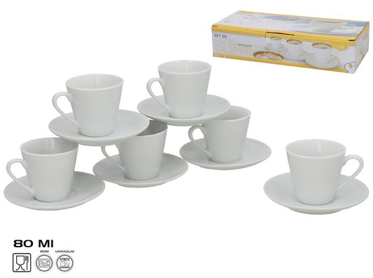 6 puodelių su lėkštutėmis rinkinys, 6,5 x 11 x 11 cm, KITCHEN&GO