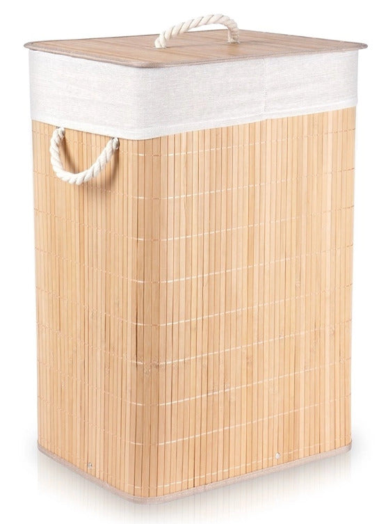 Skalbinių krepšys, bambukinis, smėlio spalvos, 70L, 569693, Vilde