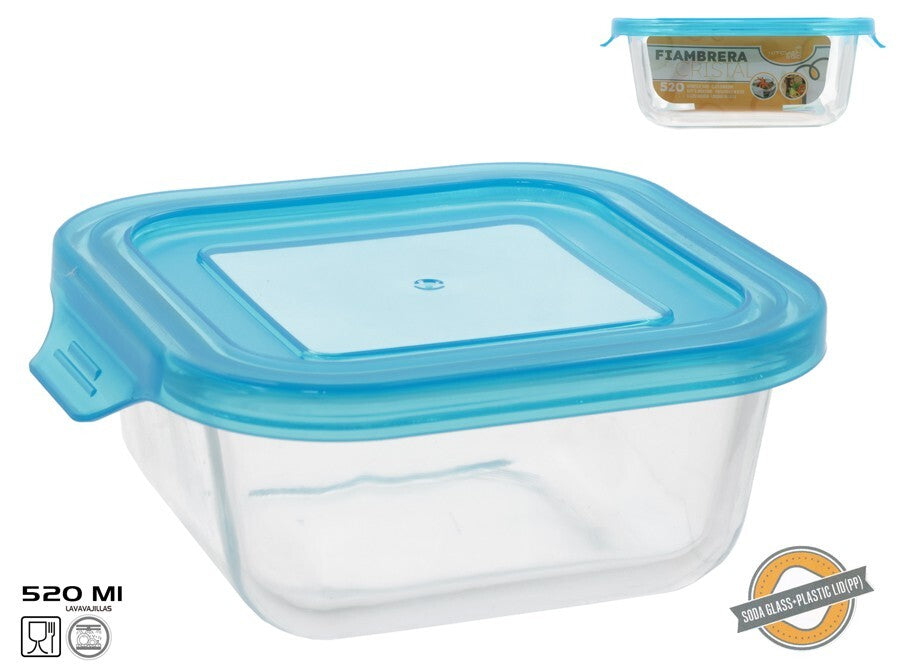 Kvadratinė stiklinė pietų dėžutė 520 ml, 5,5 x 15 x 13,7 cm, KITCHEN&GO