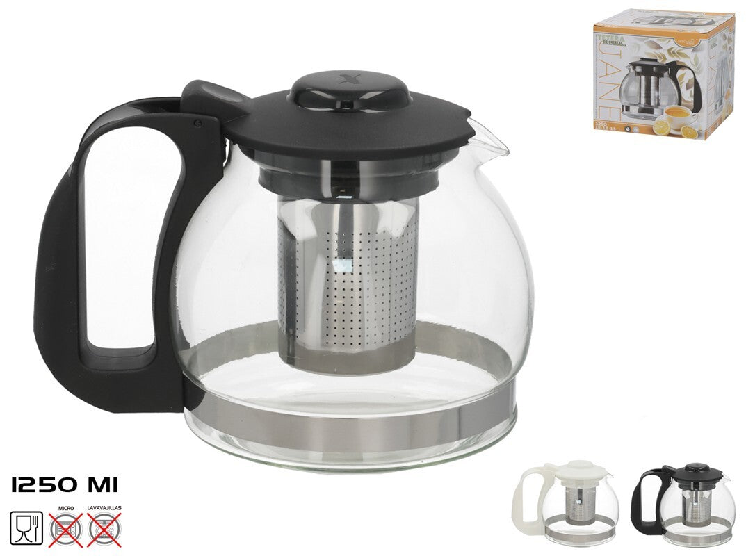 Stiklinis arbatinukas su metaliniu sieteliu 1,2 l, 18,5 x 13 x 13,5 cm, KITCHEN&GO