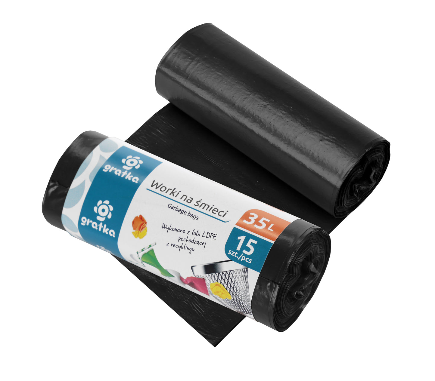 Šiukšlių maišai 35 l LDPE, 15 vnt., 5 x 14 x 5, 10706, Gratka