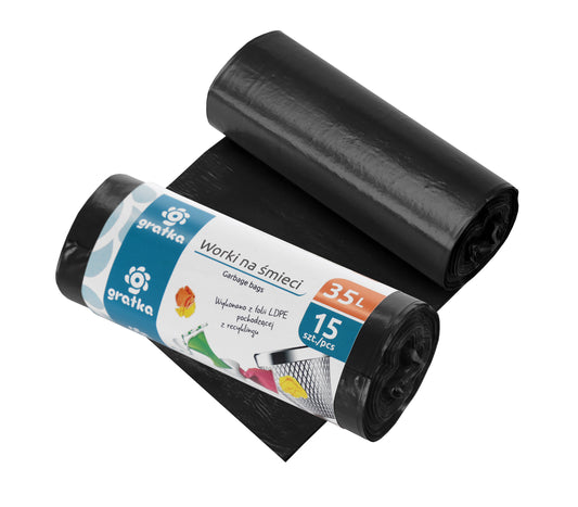 Šiukšlių maišai 35 l LDPE, 15 vnt., 5 x 14 x 5, 10706, Gratka