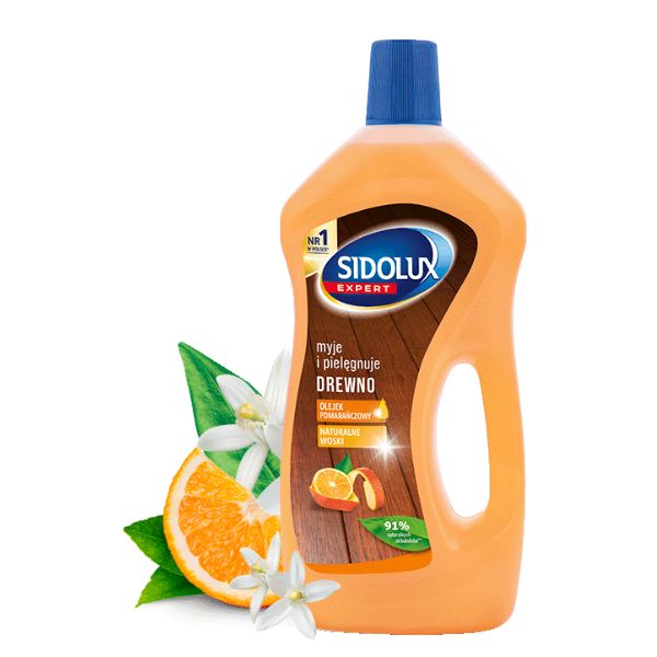 SIDOLUX EXPERT medinių grindų valiklis, 1 l. 10 vnt. dėžėje.