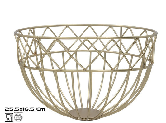 Vaisių dubuo, auksinis, 25.50 x 25.50 x 16.50, KITCHEN&GO