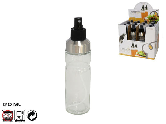 Stiklinis acto butelis 170 ml su purkštuvu, 19,5 × 4,5 × 4,5 cm, KITCHEN&GO