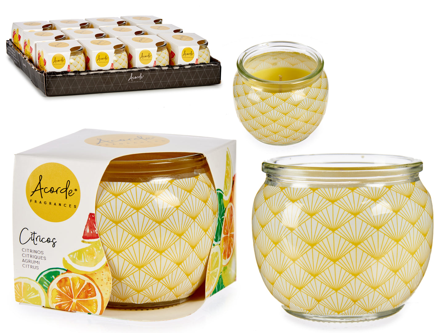 Žvakė stikliniame inde, citrusų kvapo, 13576, Acorde