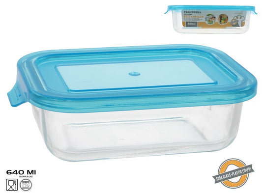 Stačiakampė stiklinė pietų dėžutė 640 ml, 5,5 x 19,5 x 13 cm, KITCHEN&GO