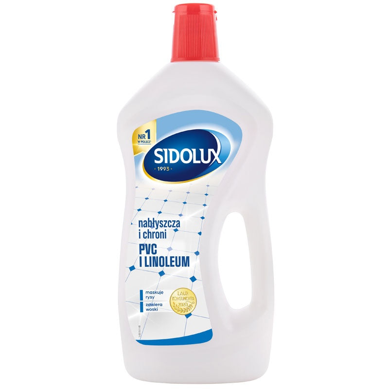 SIDOLUX EXPERT PVC ir linoleumo grindų blizgesio ir priežiūros priemonė, 750 ml. 10 vnt. dėžėje.