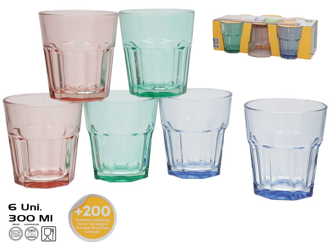 Stiklinės (6 vnt.) 300 ml, 9 x 8,7 x 8,7 cm, KITCHEN&GO