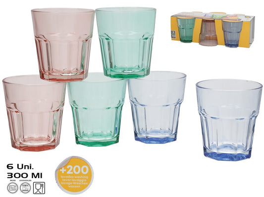 Stiklinės (6 vnt.) 300 ml, 9 x 8,7 x 8,7 cm, KITCHEN&GO