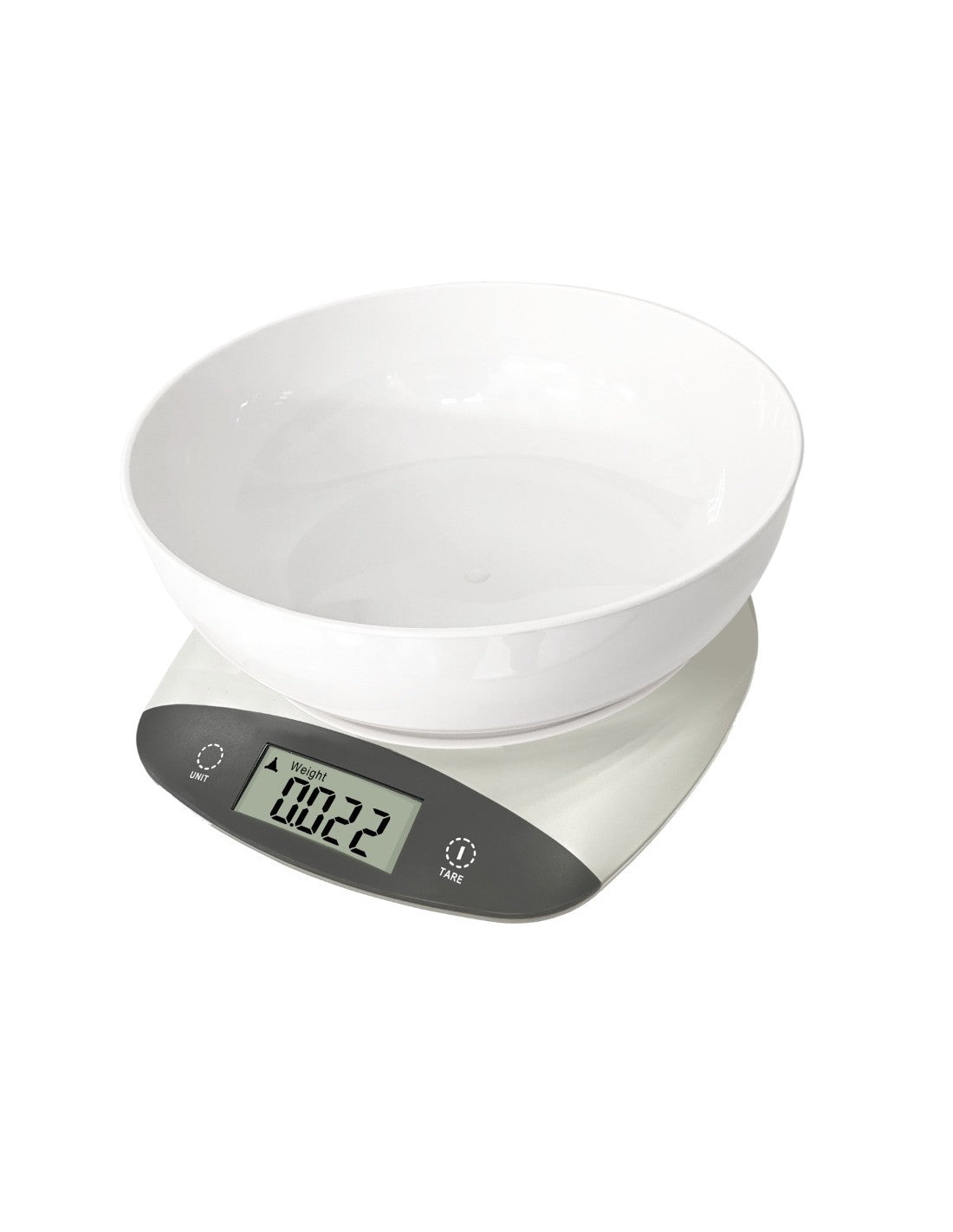 Virtuvinės svarstyklės su dubeniu Rosberg R51651Q, 5 kg, 2 x AAA baterijos, LED ekranas