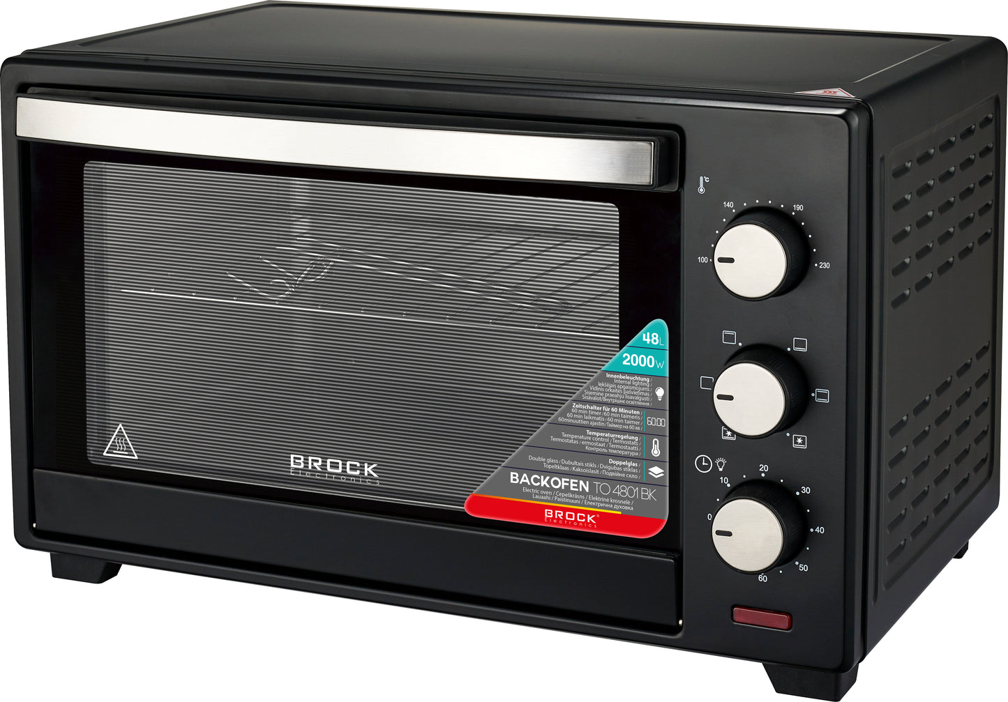 Konvekcinė orkaitė BROCK TO 4801 BK 48L, 2000W