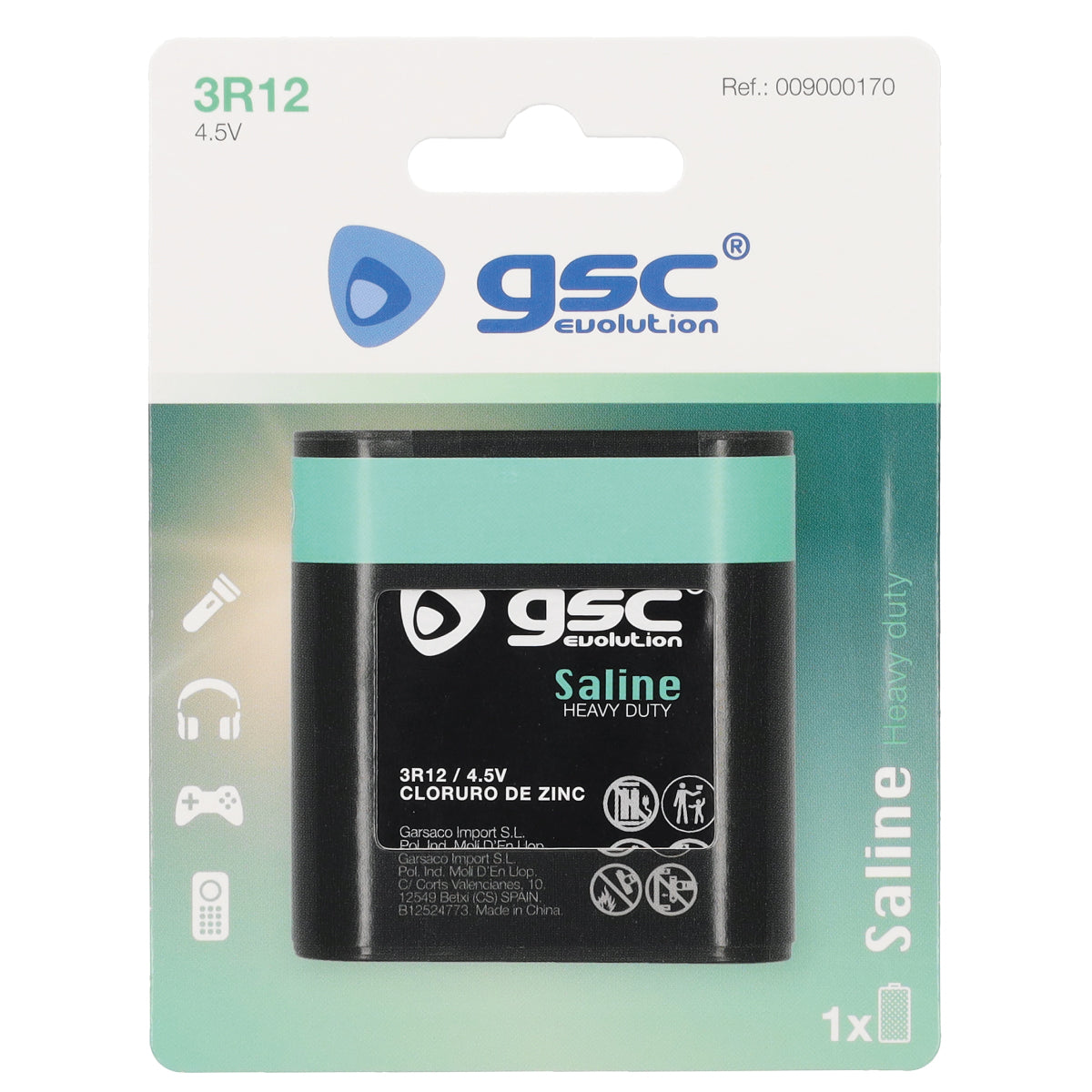 GSC evolution Heavy Duty 3R12 4,5V baterija, 1 vnt./lizdinėje pakuotėje, 009000170
