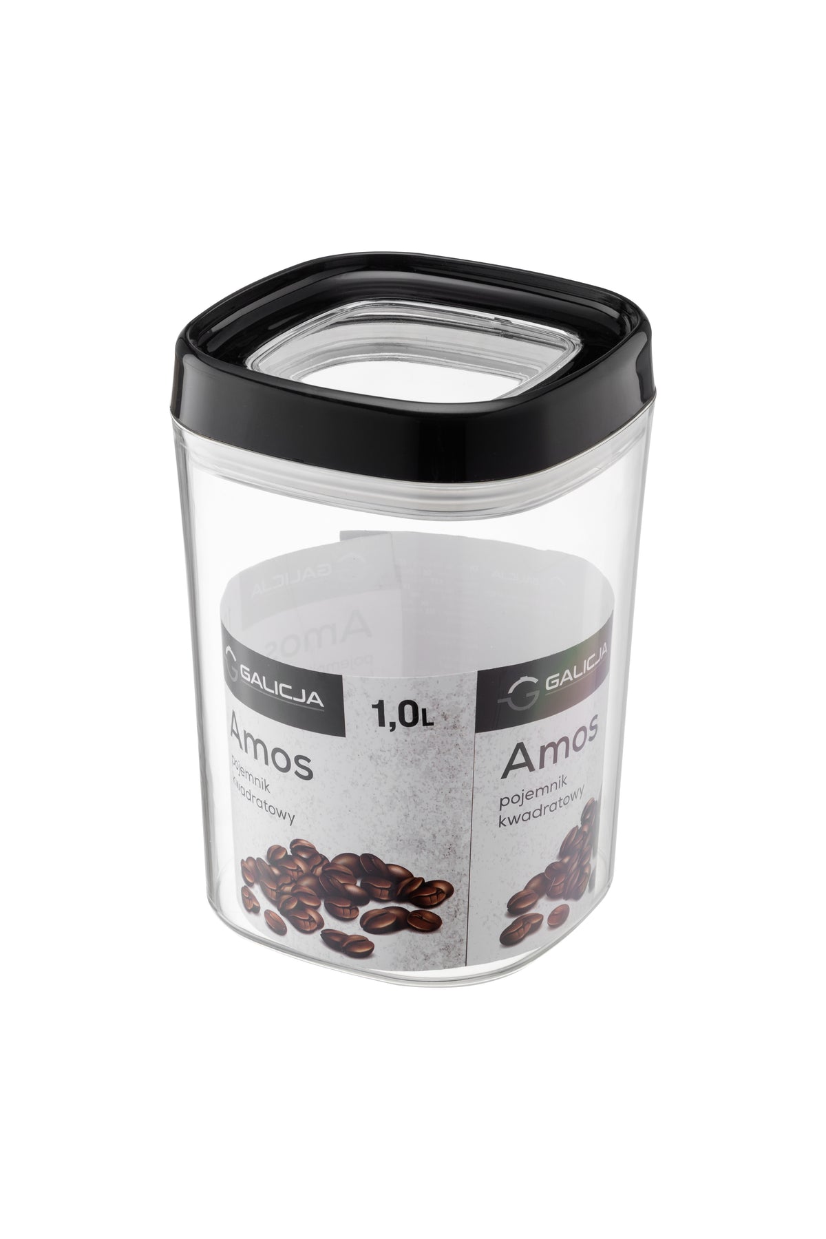 Maisto laikymo indas, 1 L, juodas, 10,8 x 10,8 x 15,8 cm, 29570, GALICJA