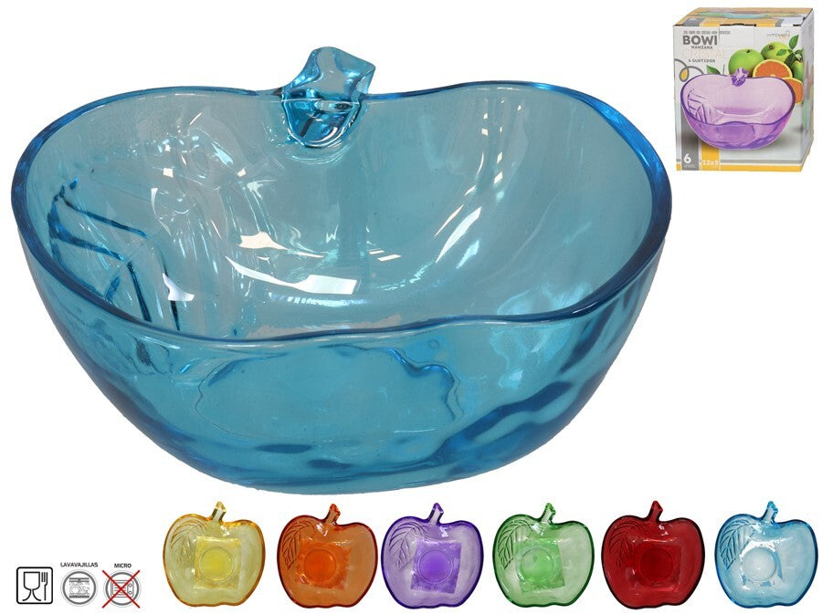 Stiklinis dubuo obuolio formos 12,5 x 13 x 4,7 cm, 6 dizainai, KITCHEN&GO