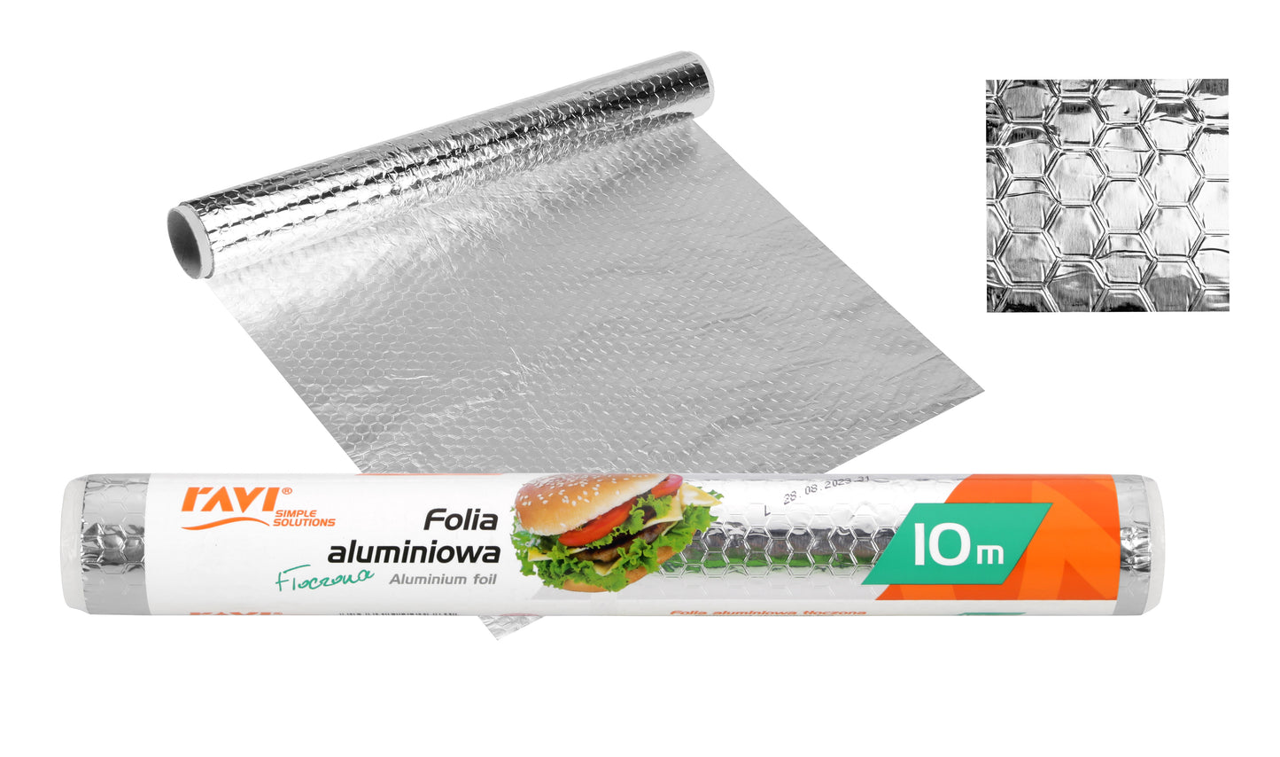 Reljefinė aliuminio folija 10 m x 28,5 cm, rulonas, 3 x 3 x 30, 00138, Simple Solution