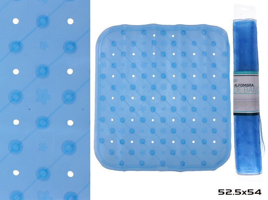 PVC vonios kilimėlis, mėlynas, 52.50 x 54.00 x 0.50, BATH&GO