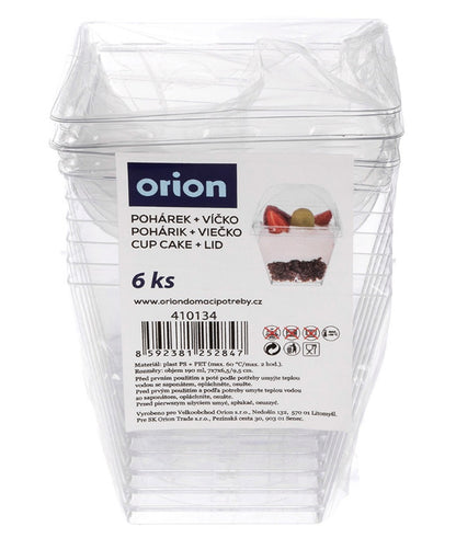 Desertų indeliai su dangteliais, 180 ml, 6 vnt., 410134, ORION
