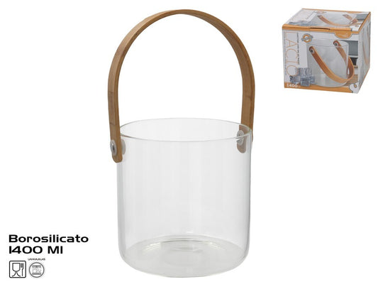 Ledo kibirėlis su bambukine rankena, 1400 ml, 13.50 x 13.50 x 25.00, KITCHEN&GO