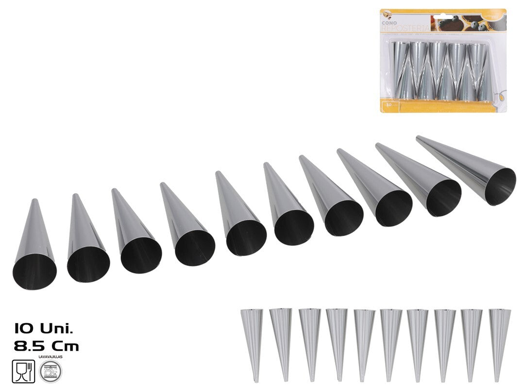Konditerinis kūgelis X10, 8,5 x 2,7 x 2,7 cm, KITCHEN&GO, INOX
