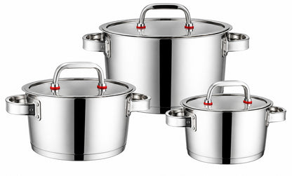 Puodų rinkinys, 3 dalys su dangčiais, 90108, SIERRA