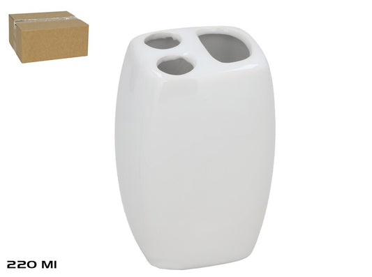 Keraminis dantų šepetėlių laikiklis, 220 ml, baltas, 5.00 x 6.00 x 11.00, BATH&GO