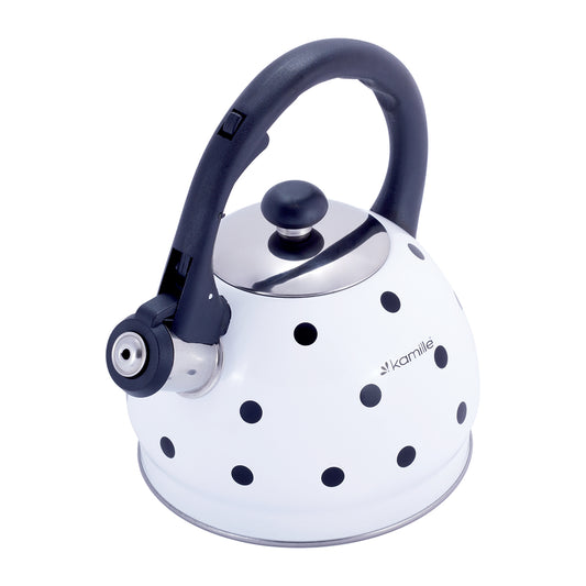 Nerūdijančio plieno arbatinukas su švilpuku, 2,0 l (baltas), 1070 WH, Kamille