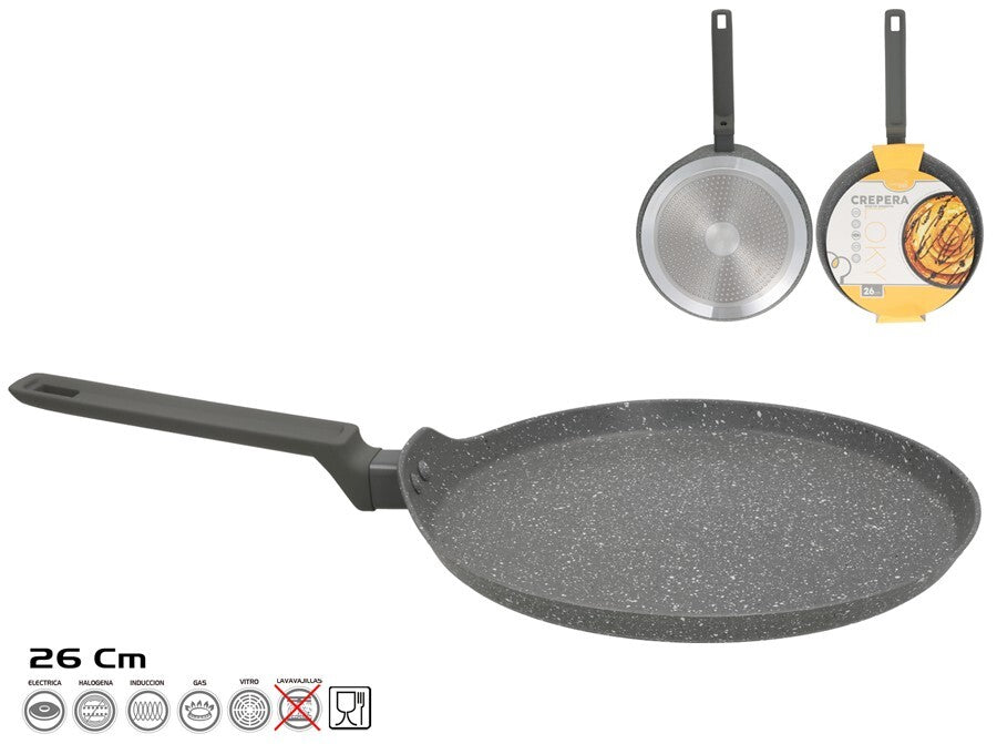 Blynų keptuvė 26 cm granito efektas, 26x46,5x2 cm, KITCHEN&GO