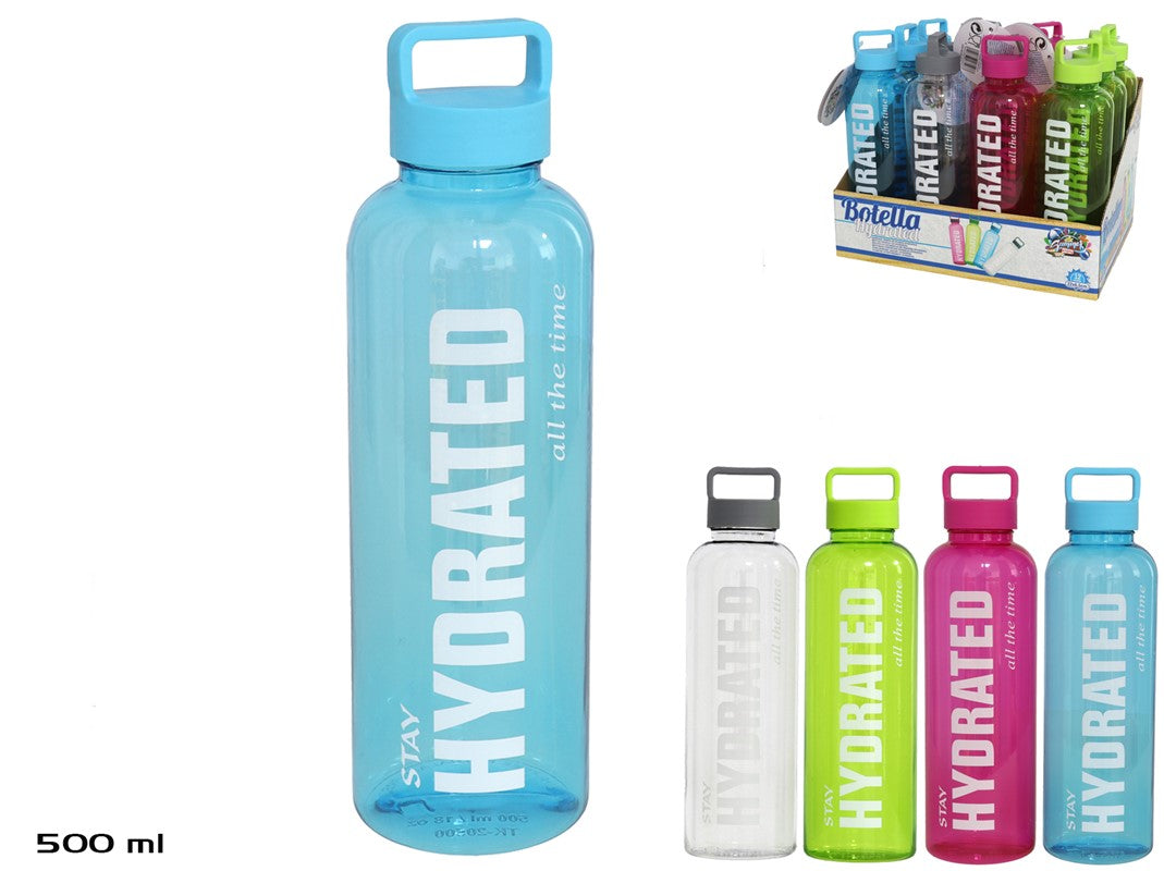 Butelis su dangteliu-rankena 550 ml 22x6,5 cm, 4 asortimentai, SUMMER ENJOY