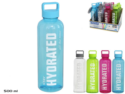 Butelis su dangteliu-rankena 550 ml 22x6,5 cm, 4 asortimentai, SUMMER ENJOY