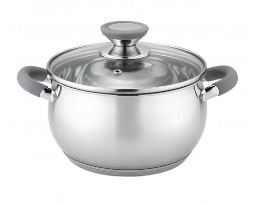 Puodas, Ø26 cm, 7,7 l, pilkos rankenos, nerūdijantis plienas, 5V1210N26G, Oliver Voltz
