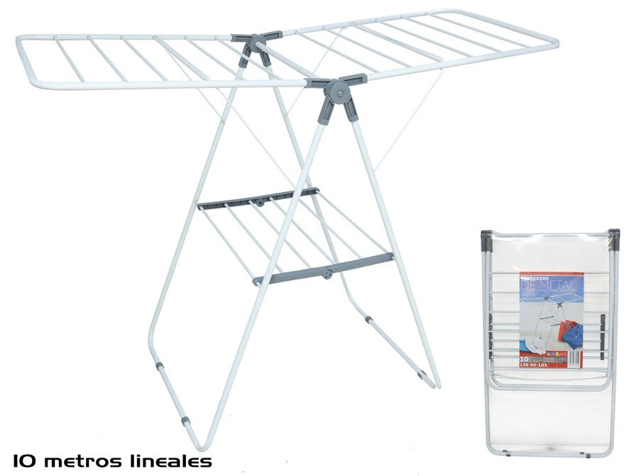 Metalinis skalbinių džiovintuvas 131 x 58 x 93,5 cm, baltas/pilkas