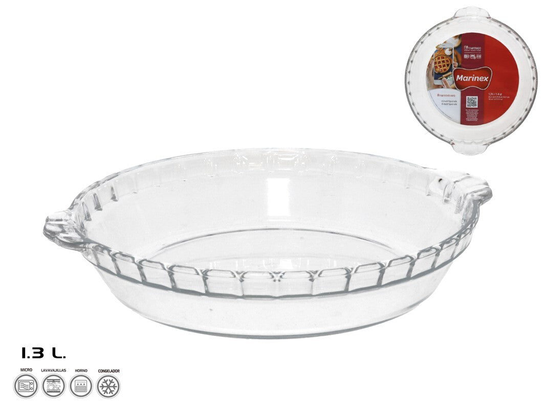 Stiklinė kepimo forma 26 x 23 x 5 cm, 1,3 l, MARINEX. Pagaminta Brazilijoje