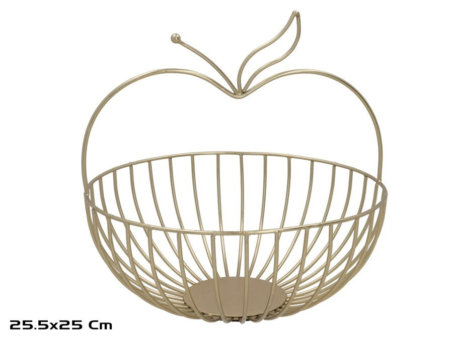 Vaisių dubuo, auksinis, 25.50 x 25.50 x 25.00, KITCHEN&GO