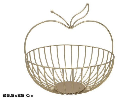 Vaisių dubuo, auksinis, 25.50 x 25.50 x 25.00, KITCHEN&GO