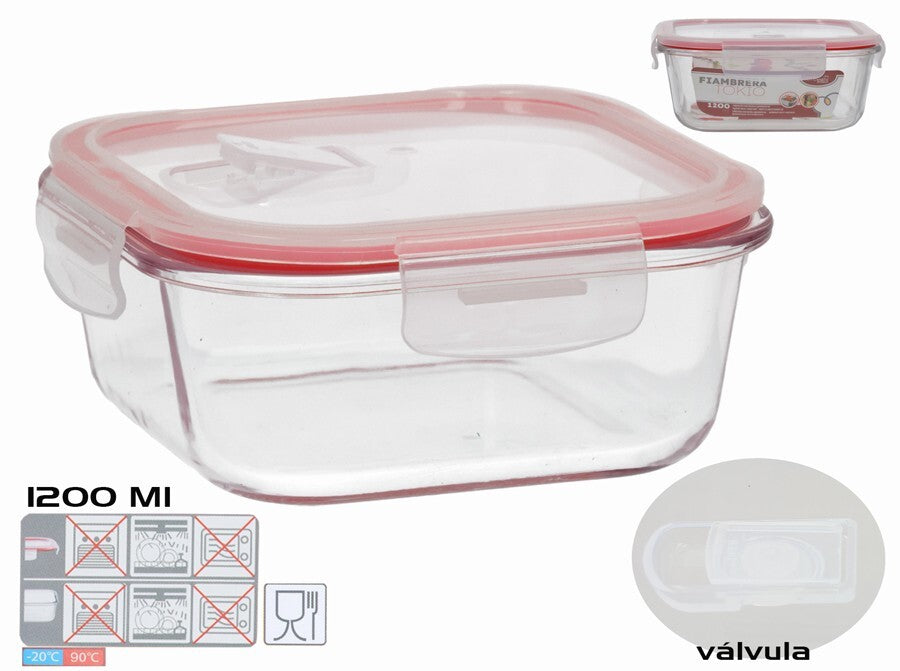 Kvadratinė pietų dėžutė 1200 ml, 7,5 x 18 x 18 cm, KITCHEN&GO