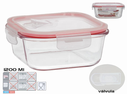 Kvadratinė pietų dėžutė 1200 ml, 7,5 x 18 x 18 cm, KITCHEN&GO