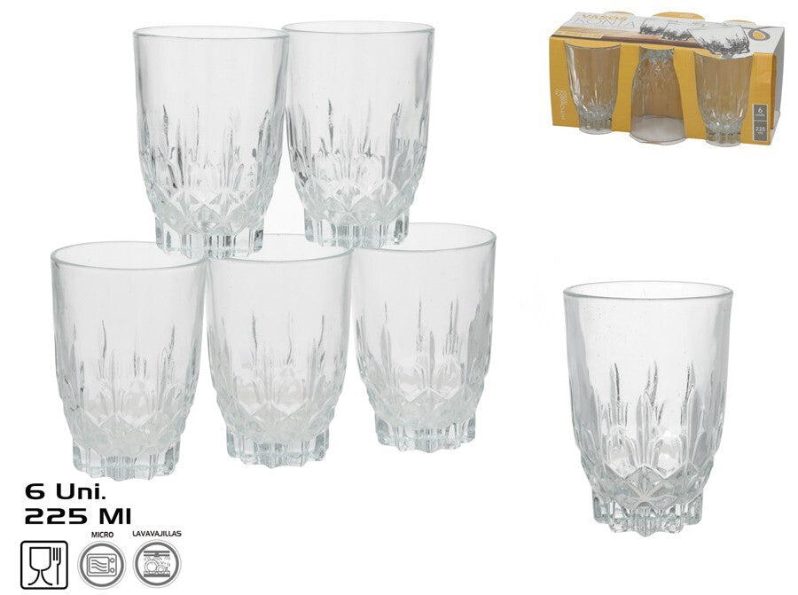 Stiklinės (6 vnt.), 225 ml, 10 x 7 x 7 cm, KITCHEN&GO