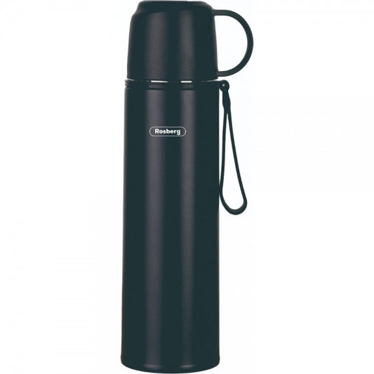 Termosas Rosberg 55R52010FB, nerūdijantis plienas, 0.5 L, juodas. Talpa: 0.5 L