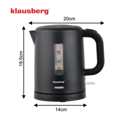 Elektrinis kelioninis virdulys, juodas, 1100W, 1L, KB 9046, Klausberg