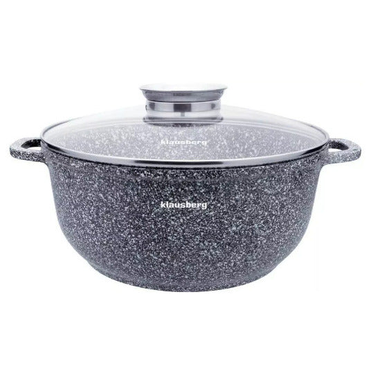 Aliuminio puodas, pilkas marmuras Ø28x12,5 cm, 6,8 l Klausberg, KB 7524