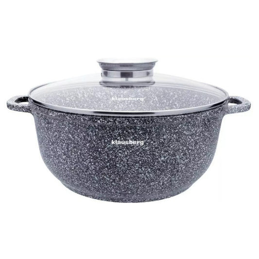 Aliuminio puodas, pilkas marmuras Ø28x12,5 cm, 6,8 l Klausberg, KB 7524