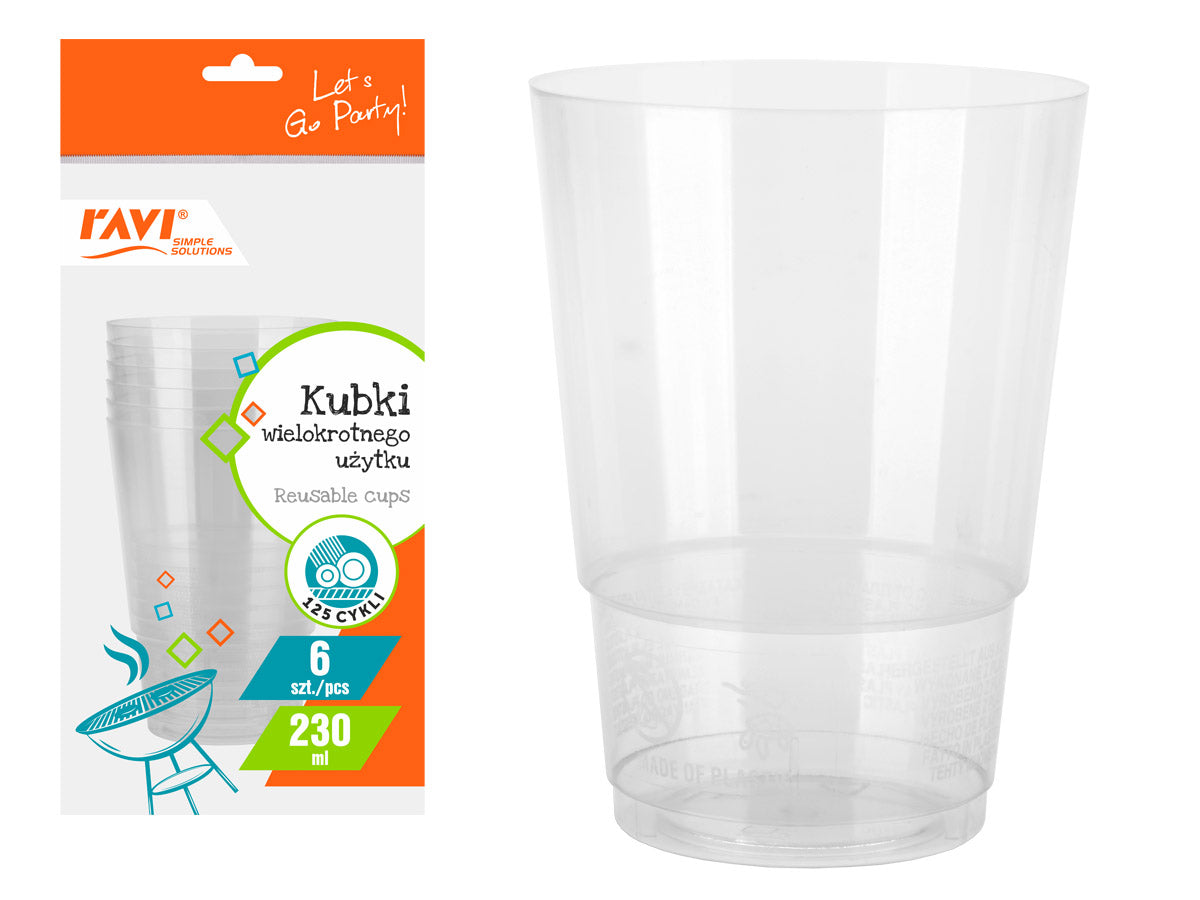 Daugkartiniai puodeliai, 230 ml, 6 vnt., 8 x 13 x 26, 50283, Simple Solution