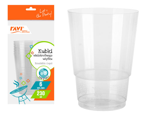 Daugkartiniai puodeliai, 230 ml, 6 vnt., 8 x 13 x 26, 50283, Simple Solution