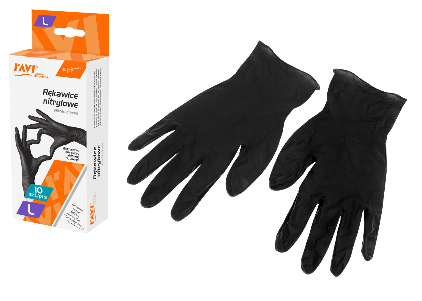 Nitrilinės pirštinės BLACK, 10 vnt., L, 8.5 x 4.2 x 20, 00967, Simple Solution