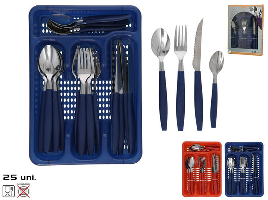 25 dalių stalo įrankių rinkinys, 2 rūšių, 3,5 x 29 x 20 cm, KITCHEN&GO