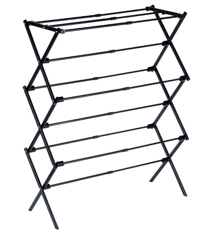 Skalbinių džiovyklė, metalinė, juoda, ištraukiama, 47–78 x 94 cm, 568025, VILDE