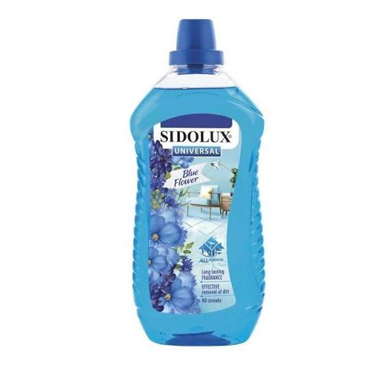 SIDOLUX UNIVERSAL grindų ploviklis su mėlynų gėlių kvapu, 1 l. 12 vnt. dėžėje.